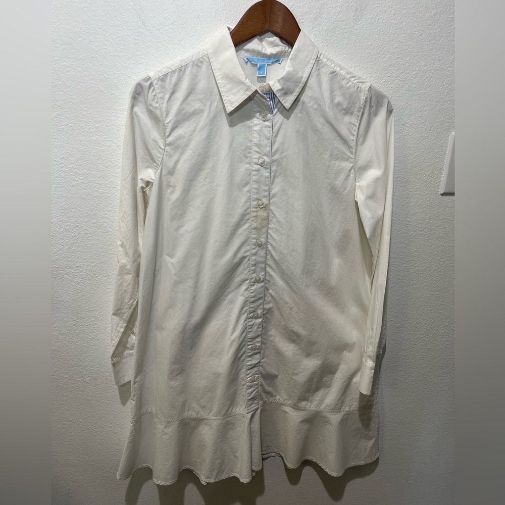 DRAPER JAMES TULIP WHITE COTTON SHIRT DRESS SIZE 4 - Picture 3 of 16